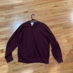 St. John's Bay Men's Deep Red V-Neck Sweater